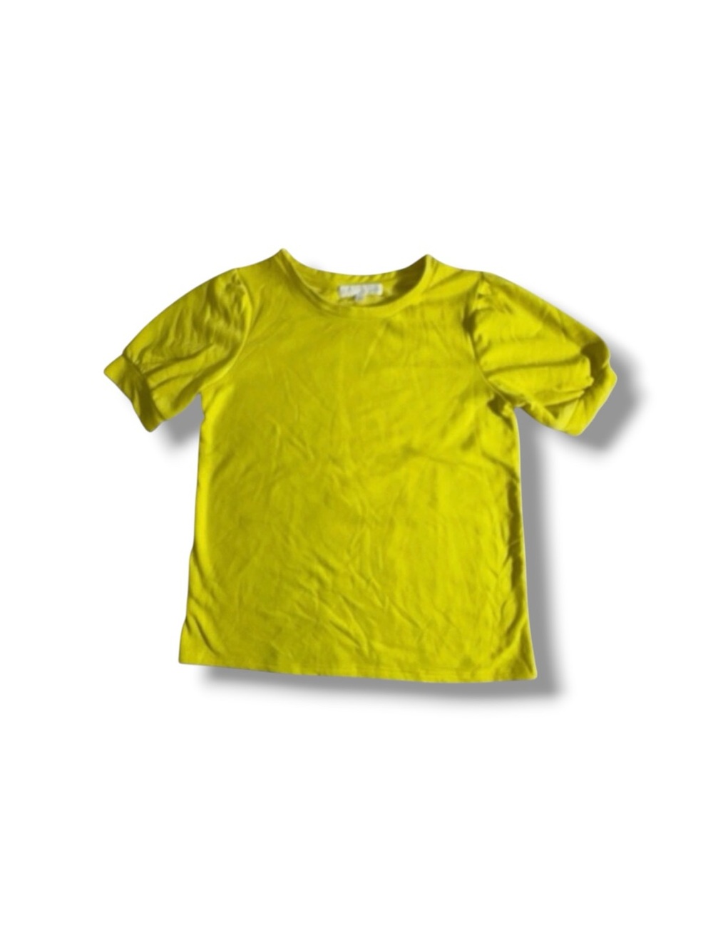 Adyson Parker Bright Electric Yellow Short Sleeve Shirt Womens Small Blouse
